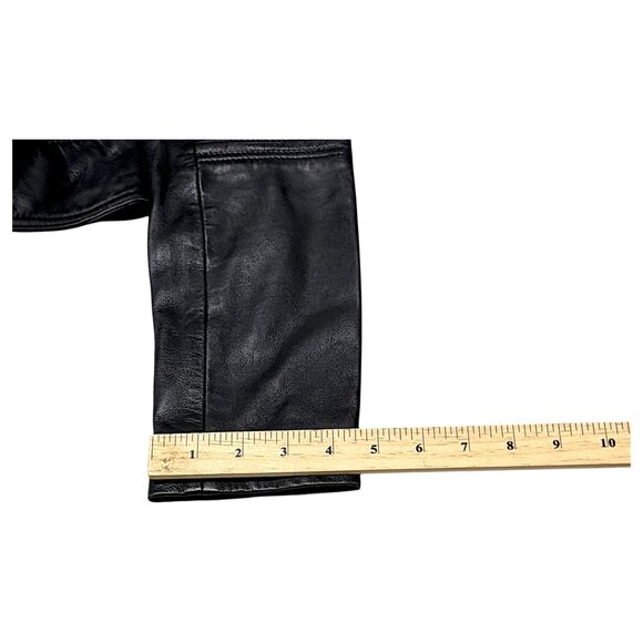 Guess Jacket Womens M Black Buttersoft Leather Moto Crop Goth Punk Biker Concert - Picture 8 of 16